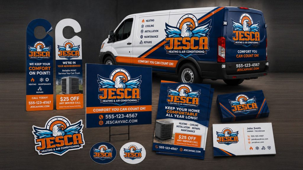 HVAC and Plumbing Marketing Collateral Design Services | Ae Graphic Elements