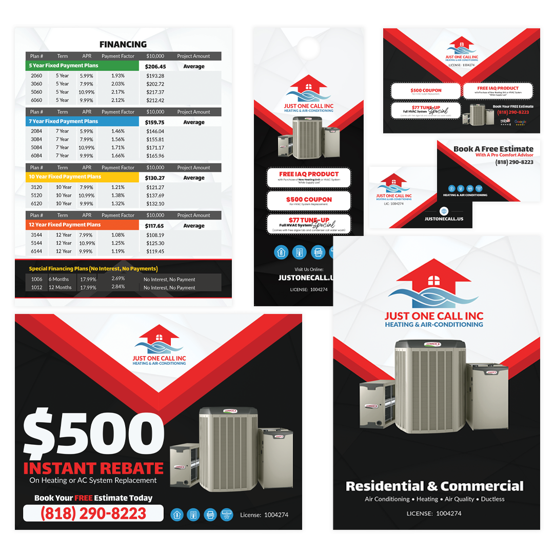 Brand Identity Just One Call | Designed By Ae Graphic Elements