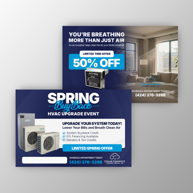 Cloud Comfort HVAC 6x4 Flyer Design | Ae Graphic Elements