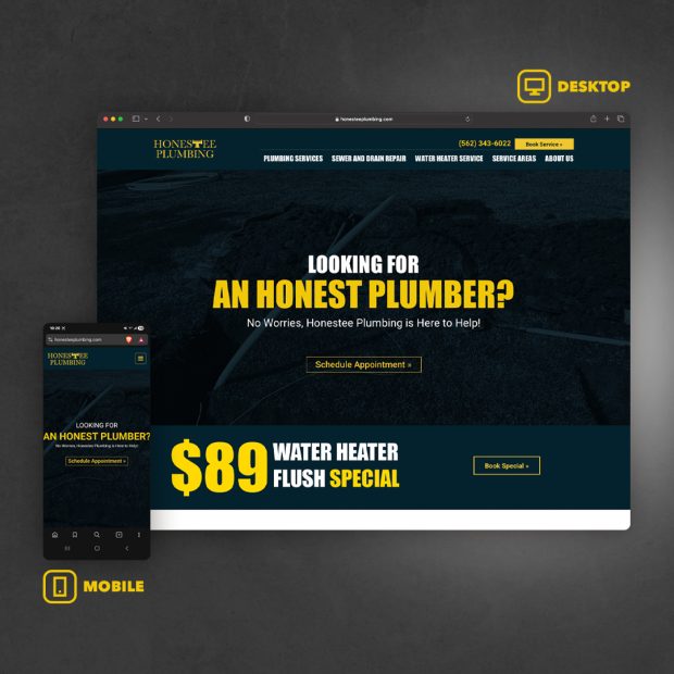 Honestee Plumbing | Web Design | Ae Graphic Elements