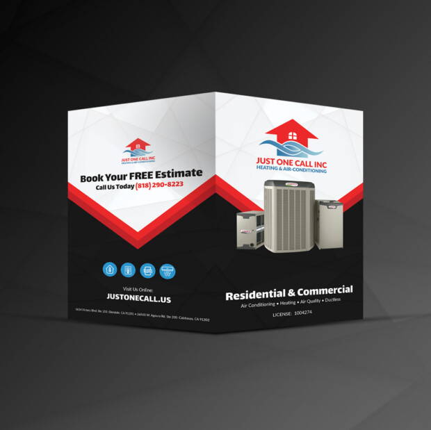 Just One Call Bi-Fold Outer Spread Design | Ae Graphic Elements