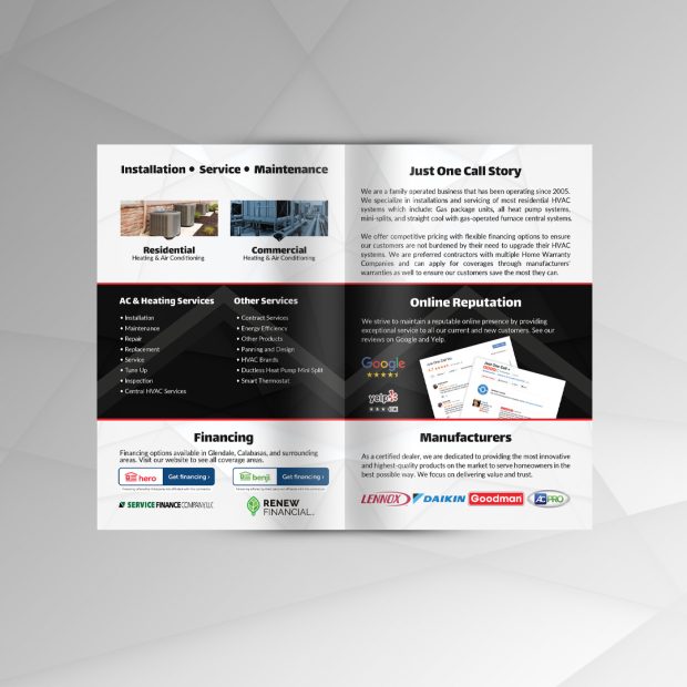 Just One Call Bi-Fold Brochure