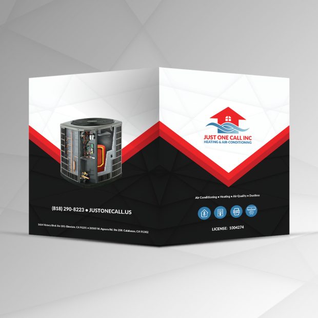 Just One Call Info Folder Cover Design | Ae Graphic Elements
