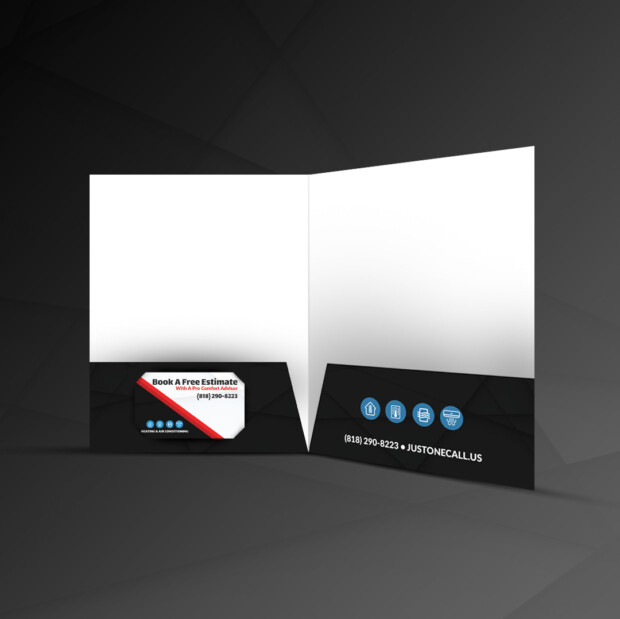 Just One Call Info Folder Pocket Design | Ae Graphic Elements