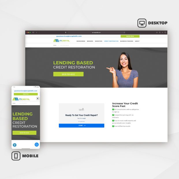 MCapital Mortgage Real Estate Lending | Landing Page Design | Ae Graphic Elements