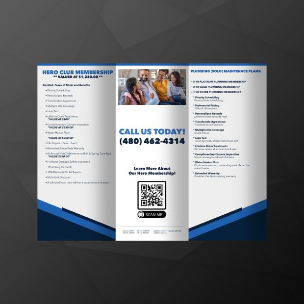 Rooter Hero Tri-Fold Inside Spread Design | Ae Graphic Elements
