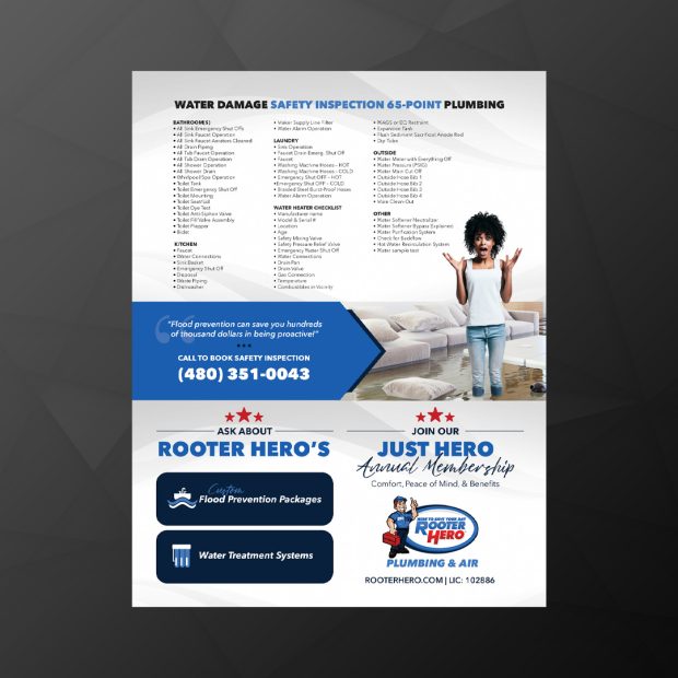 Rooter Hero Sell Sheet Design | Ae Graphic Elements