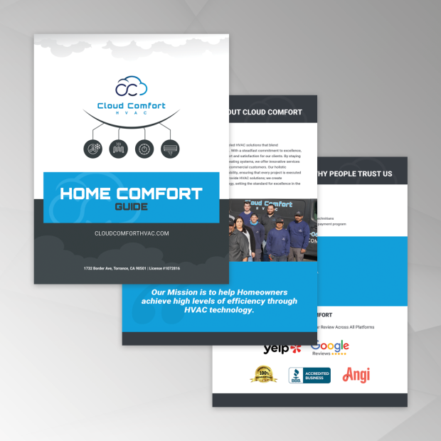 Cloud Comfort HVAC Sales Book Portfolio | Ae Graphic Elements