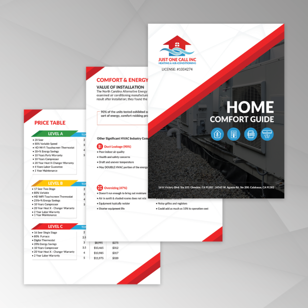 Just One Call Sales Book Portfolio | Ae Graphic Elements