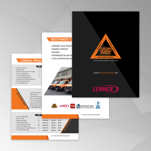 SouthWest HVAC Sales Book Portfolio | Ae Graphic Elements